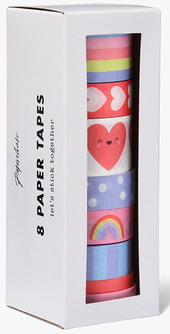 Tape Heart Rainbow 8pk