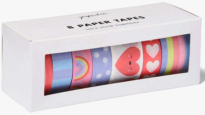 Tape Heart Rainbow 8pk