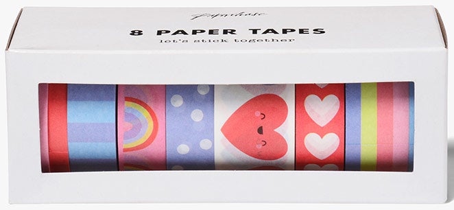 Tape Heart Rainbow 8pk