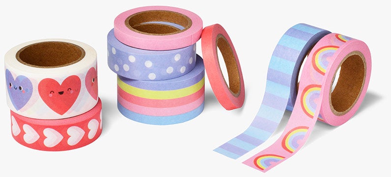 Tape Heart Rainbow 8pk