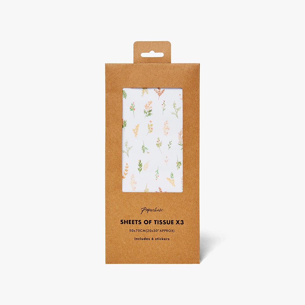 Silkepapir Floral Sprigs 3pk M Stickers
