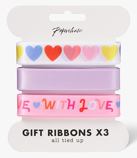 Gavebånd Pastel Hearts 3m Pk3
