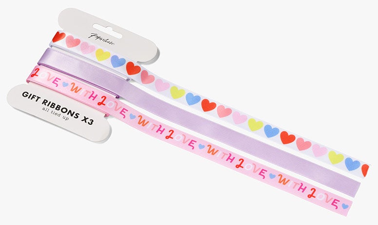 Gavebånd Pastel Hearts 3m Pk3