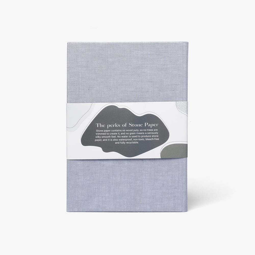 Notatbok Stone Linen A5 Grey