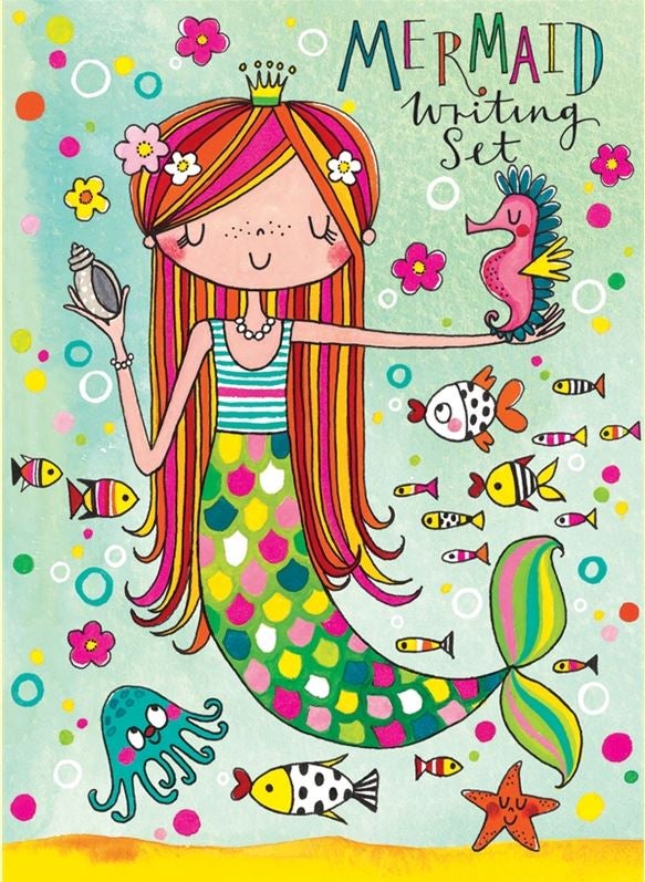 Brevsett for barn m/klistremerker Mermaid