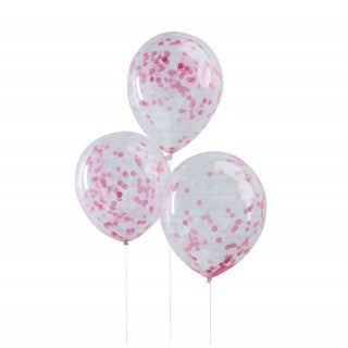 Ballonger pink confetti balloons X5