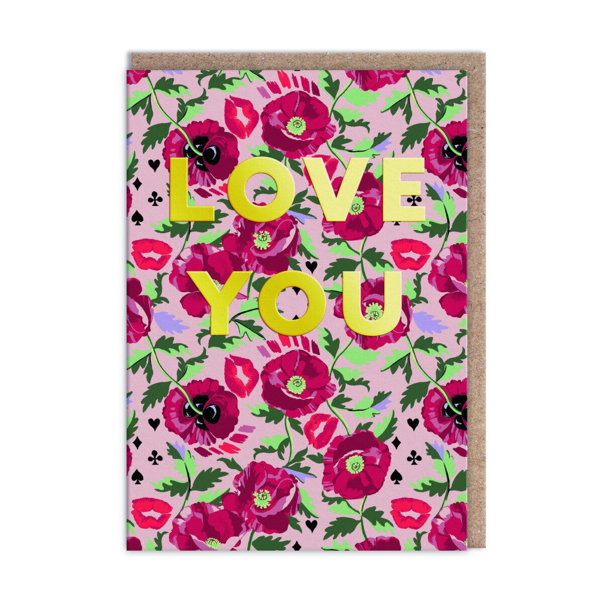 Bilde av Kort Painted Poppies Love You