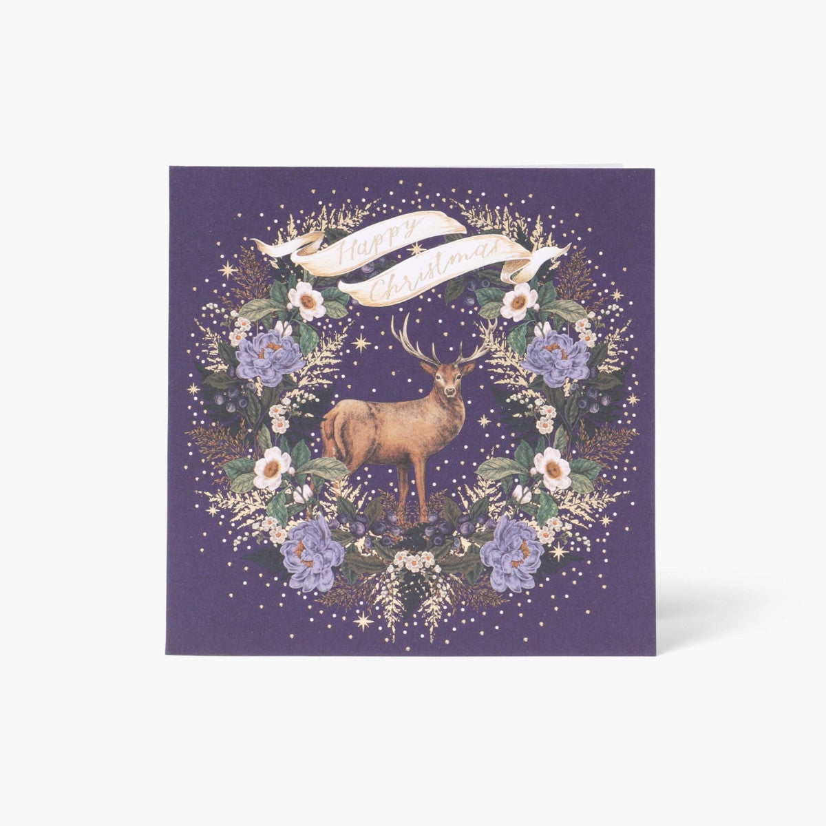 Julekort Woodland Wreath Deer 6pk