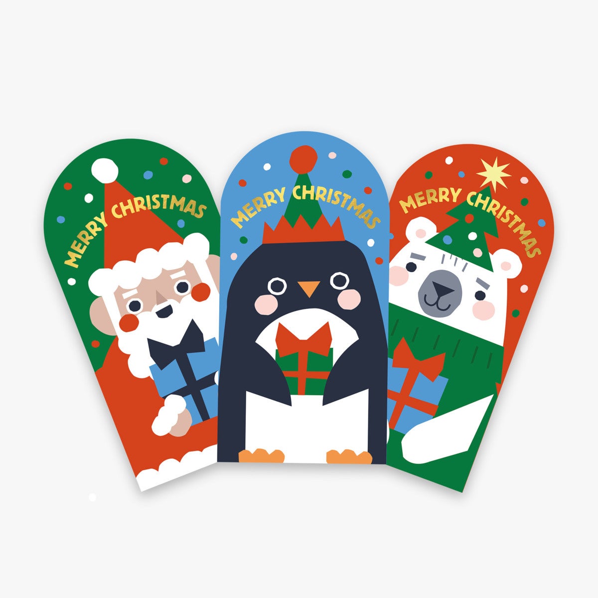 Julekort Three Festive Pals Money Wallet