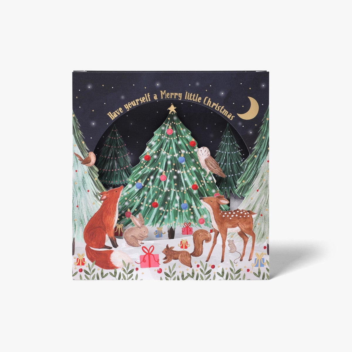 Julekort Woodland Tree Scene Theatre