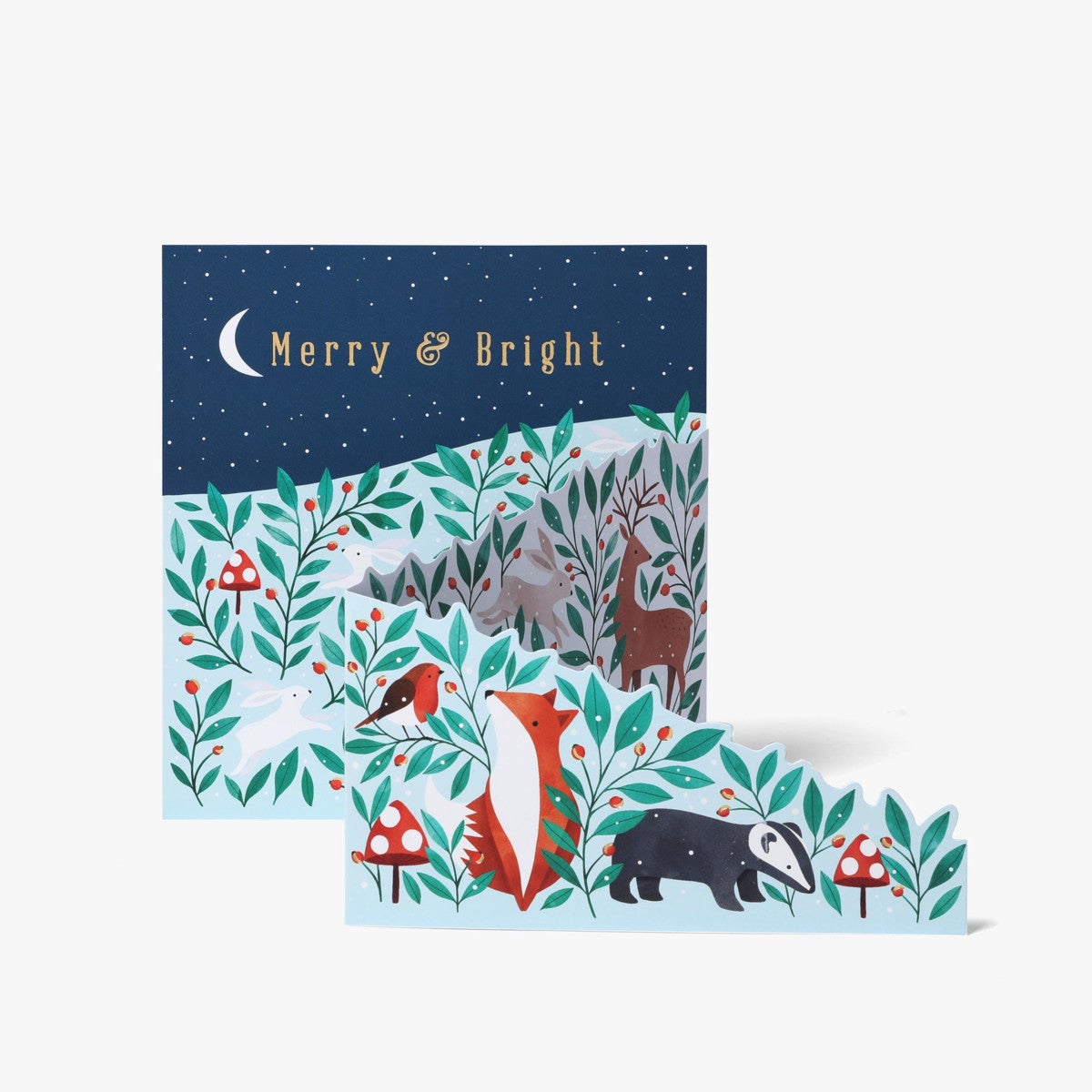 Julekort Merry And Bright Z Fold