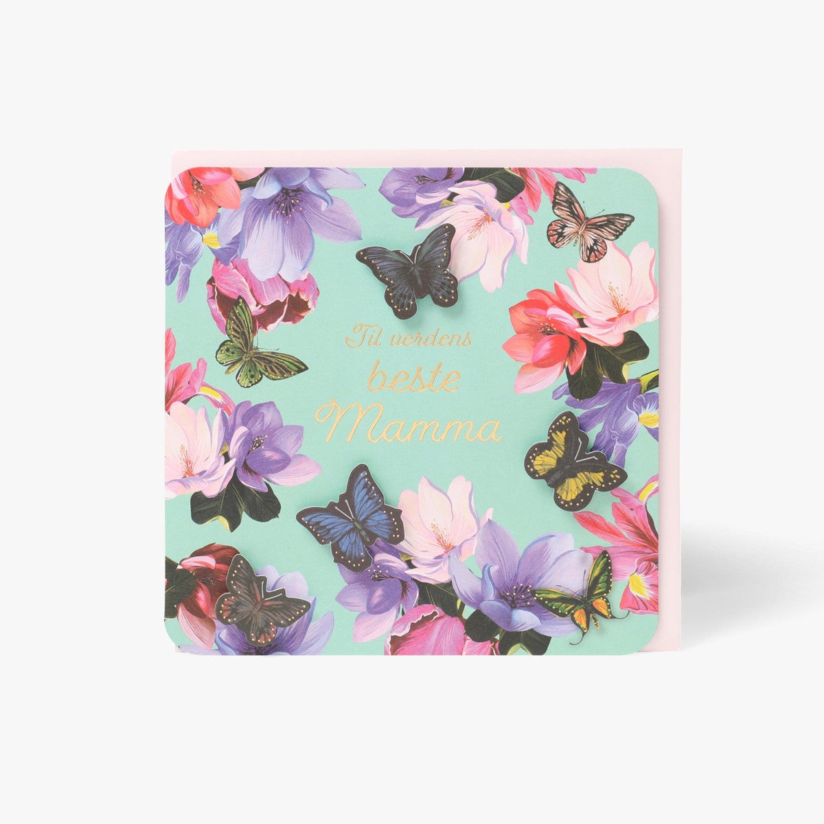 Kort Morsdag Butterflies Floral