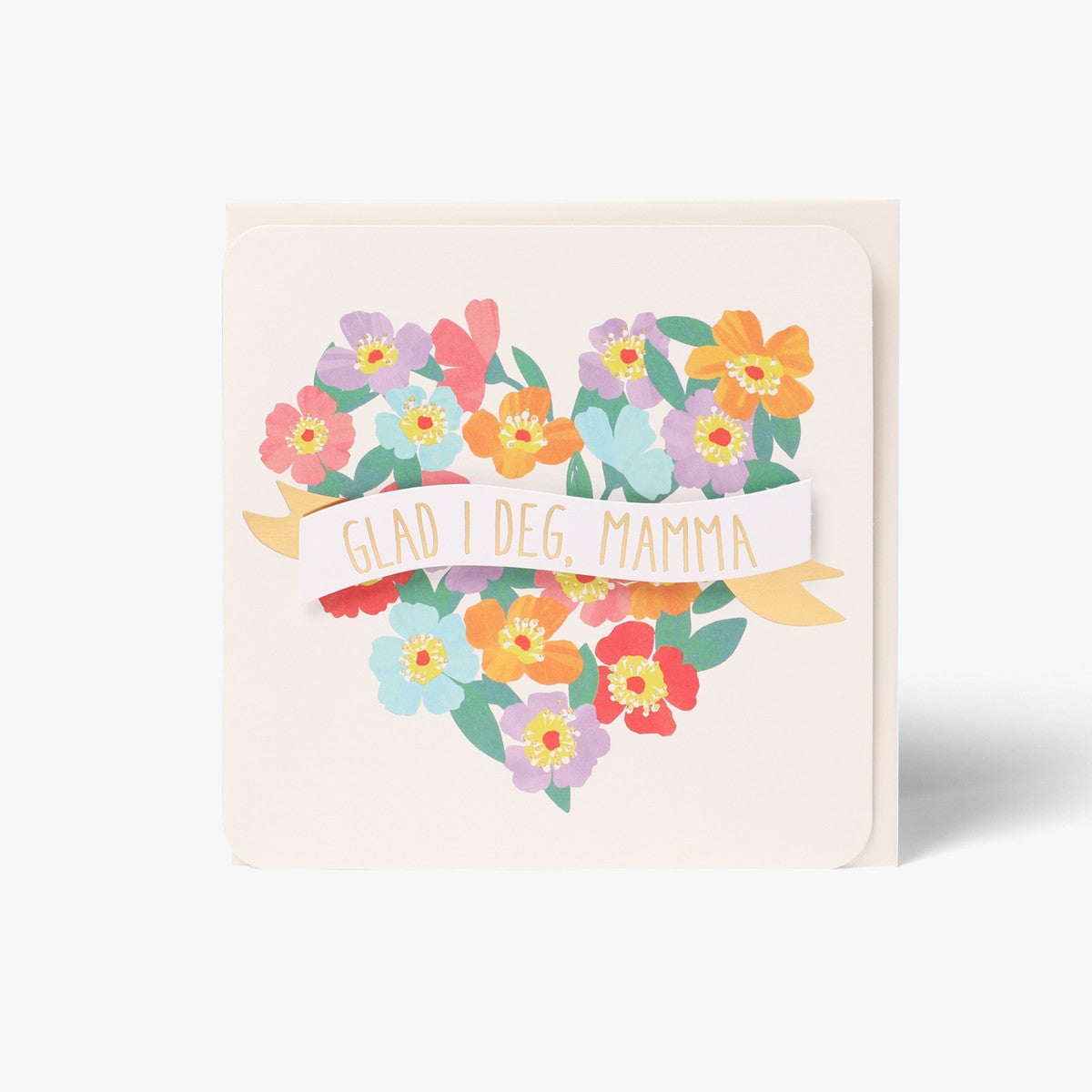 Kort Morsdag Floral Heart