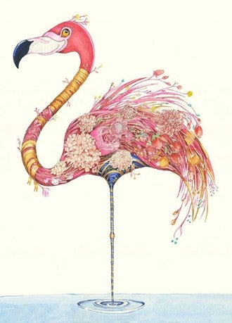 Kort Dobbelt 175X125mm DM Collection Flamingo