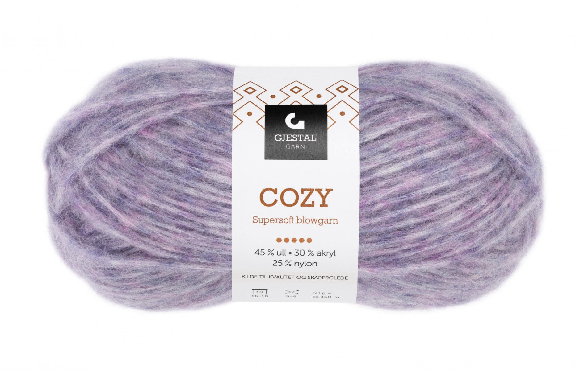 Garn Gjestal Cozy 50g Lavendel melert