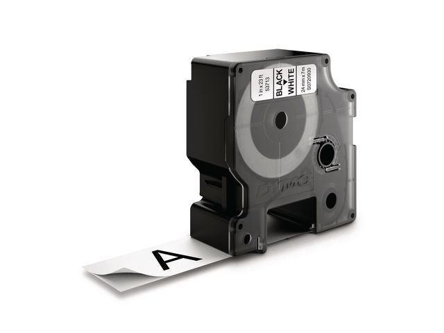 Tape Dymo D1 24mmx7m sort/hvit