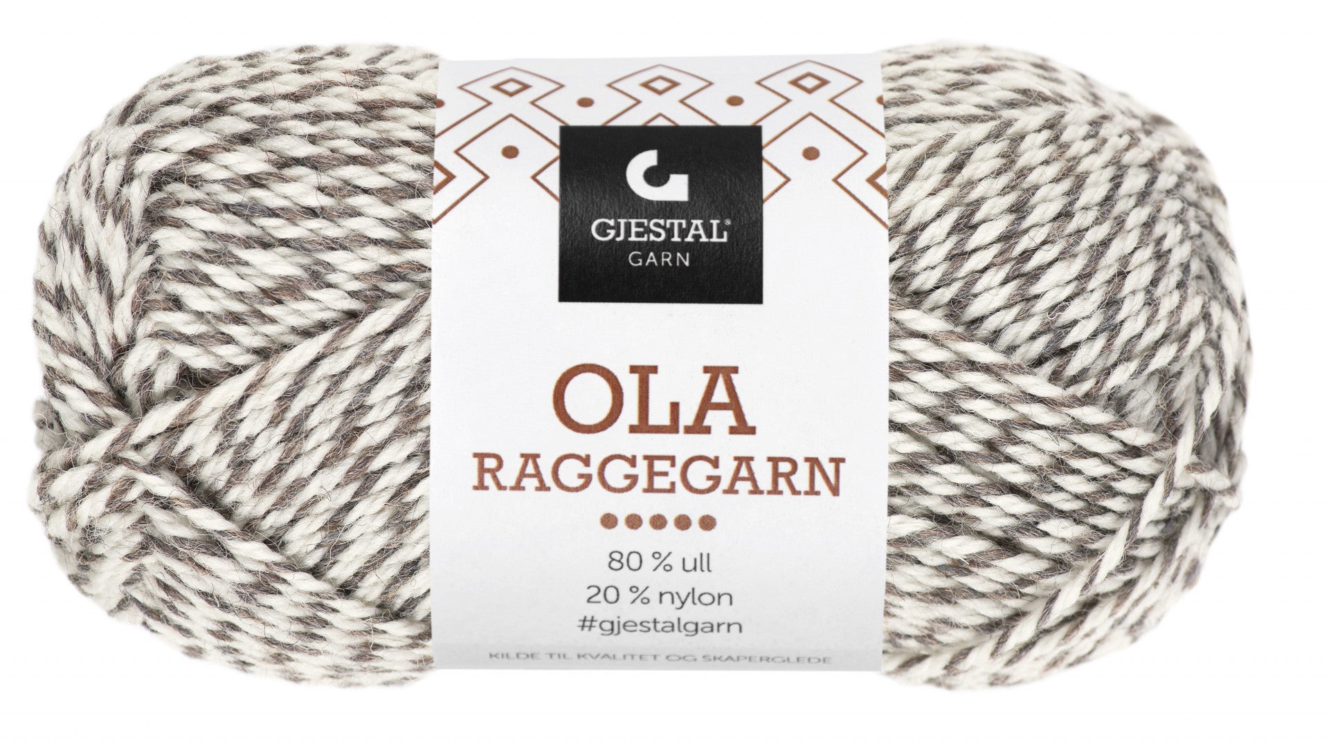 Garn Gjestal Ola Raggegarn 50g Natur/brun