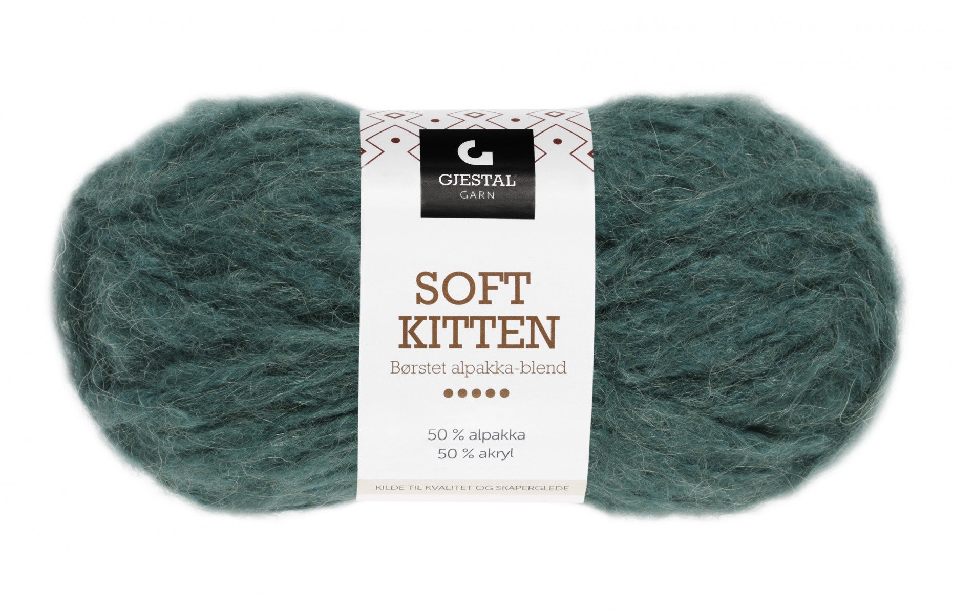 Garn Gjestal Soft Kitten 50g Skogsgrønn melert