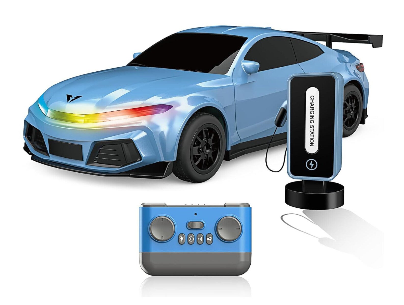 RC Bil m/lader og ladestasjon Blå