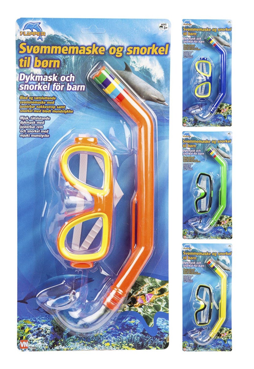 Barnemaske snorkelsett Ass