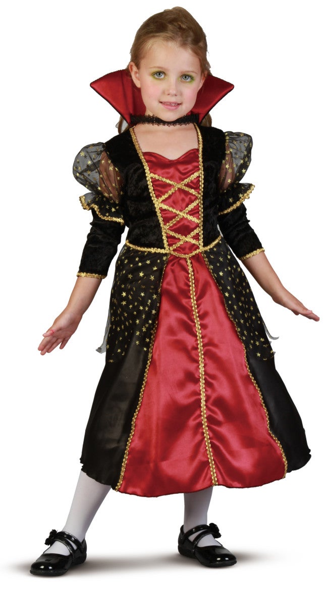 Vampyr Prinsesse 104cm m/kjole, underkjole og krav