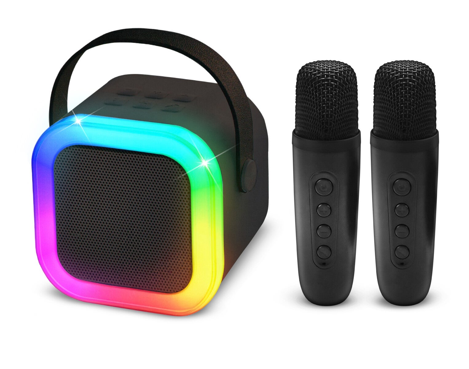 Høyttaler Karaoke m/2 Mikrofoner Oppladbar