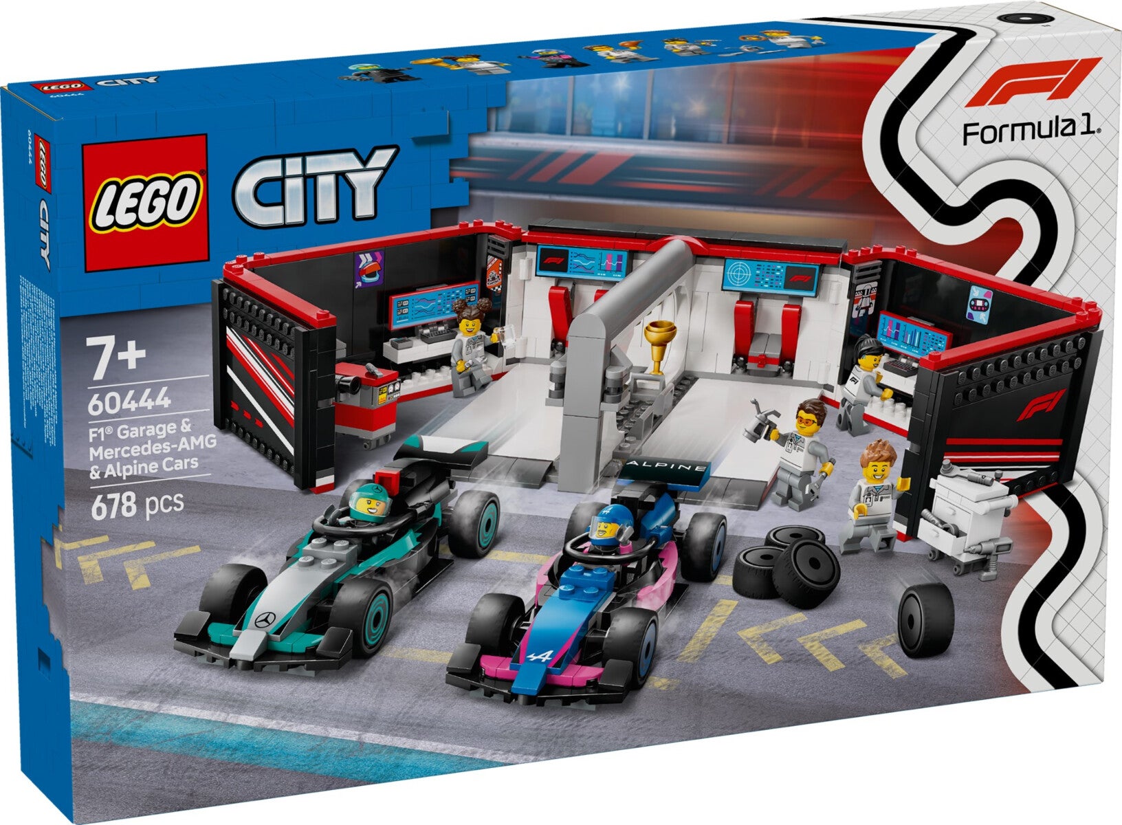 Lego F1-verksted med Mercedes-AMG og Alpine 60444