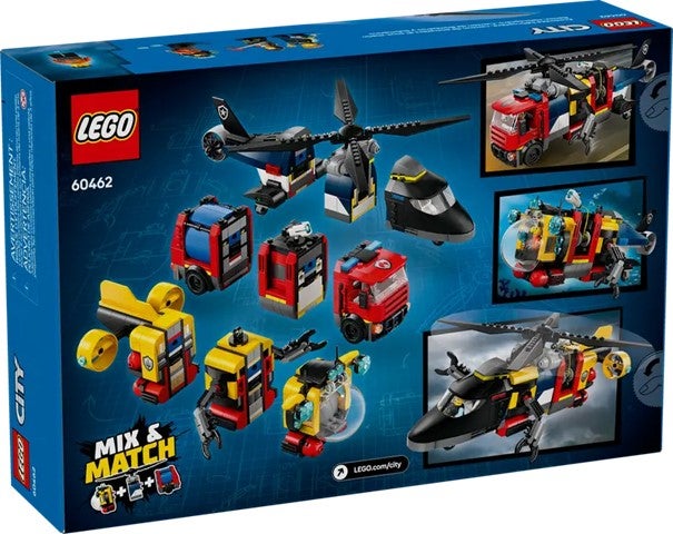 Lego Pakke med helikopter, brannbil og ubåt 60462