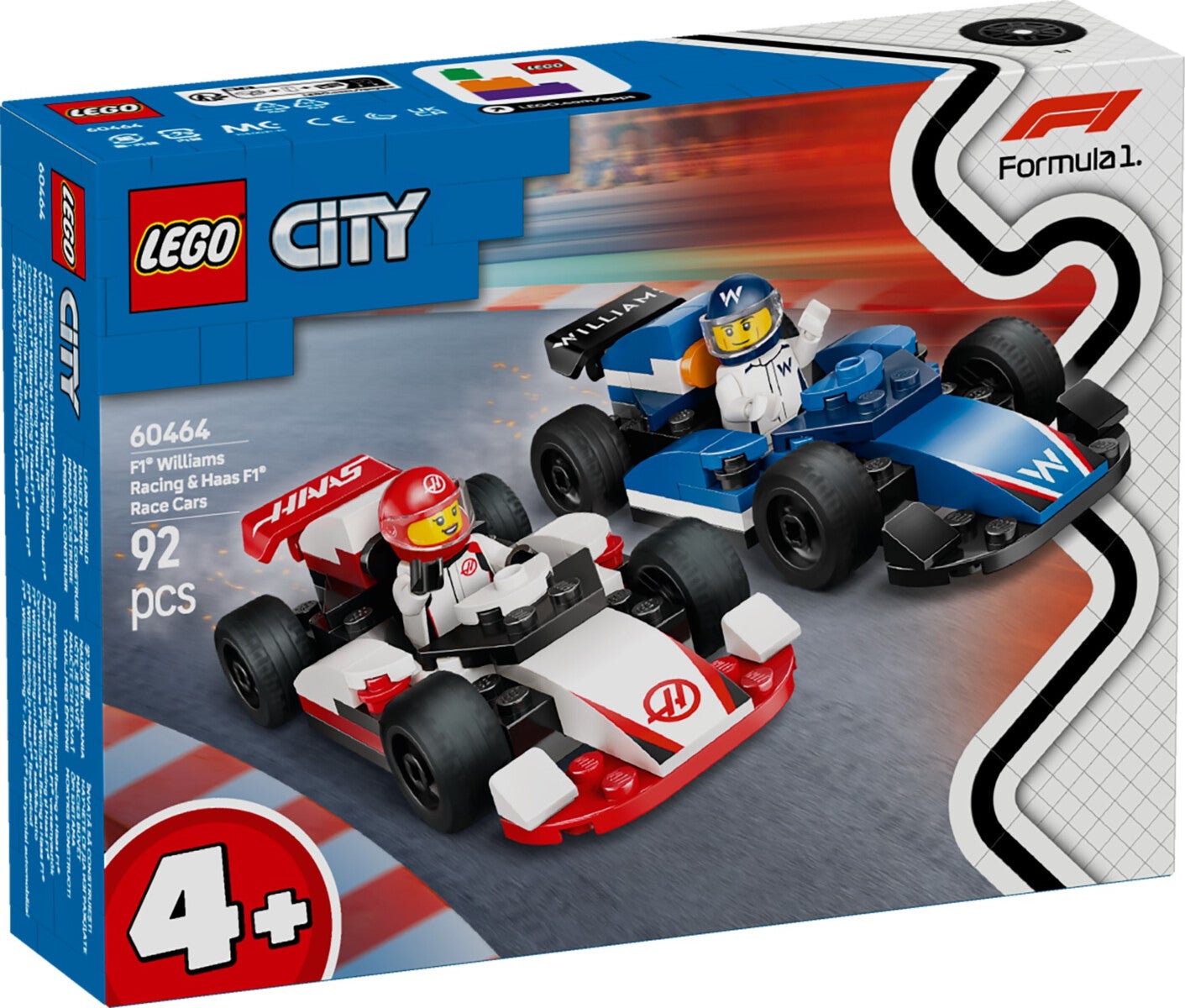Lego F1 Williams Racing & Haas F1 racerbiler 60464