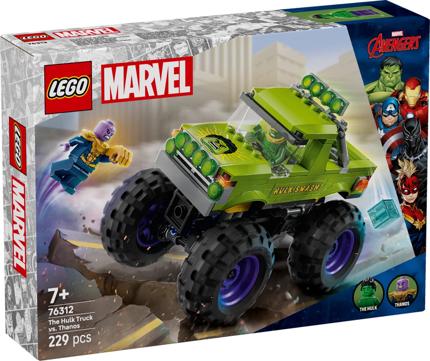 Lego Hulk-monstertruck mot Thanos 76312