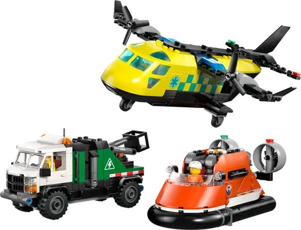 Lego Sett med fly, servicebil og luftputebåt 60505
