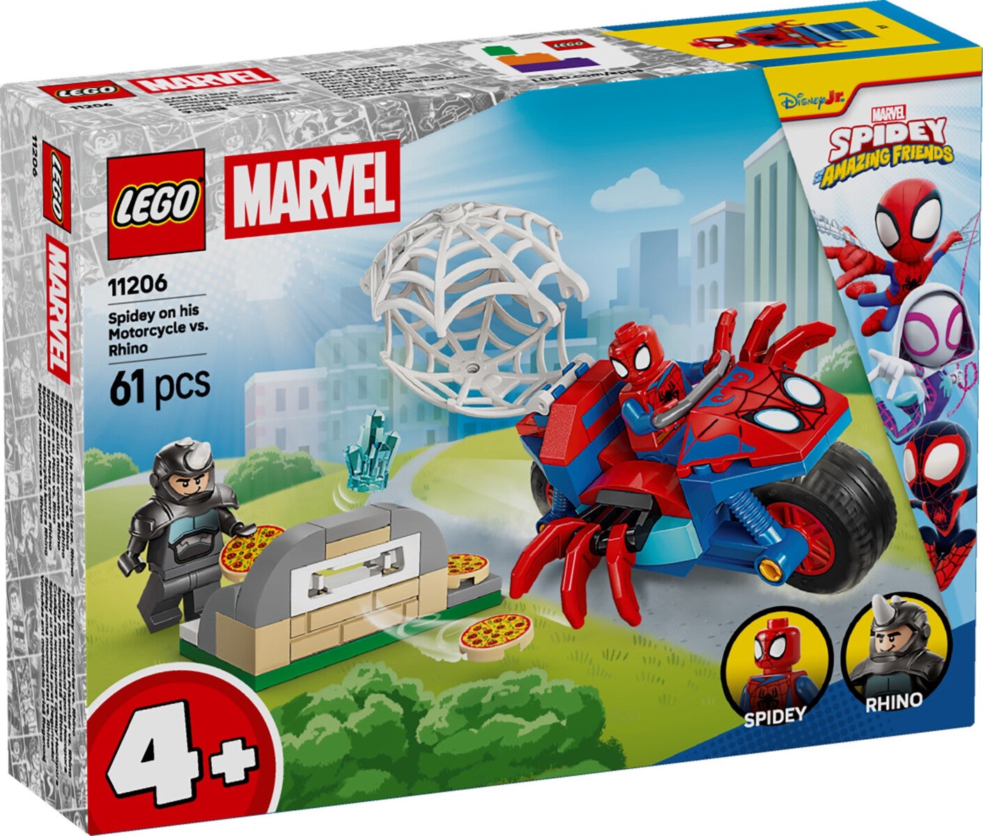 Lego Spidey på motorsykkel mot Rhino 11206