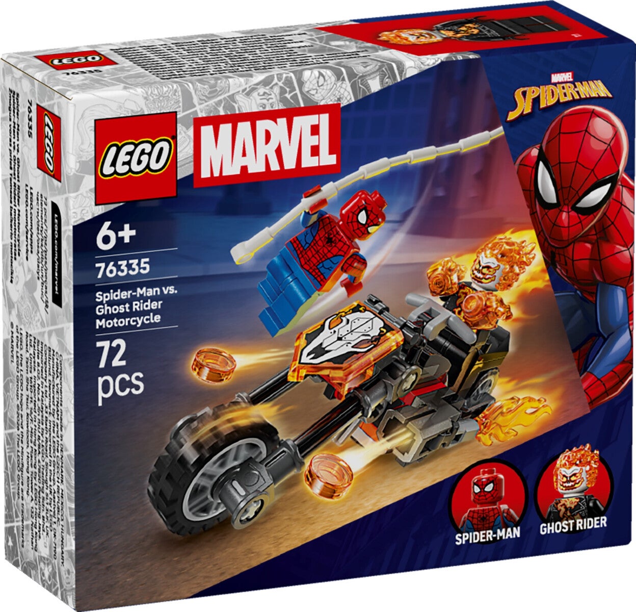 Lego Spider-Man mot Ghost Rider på motorsykkel 76335