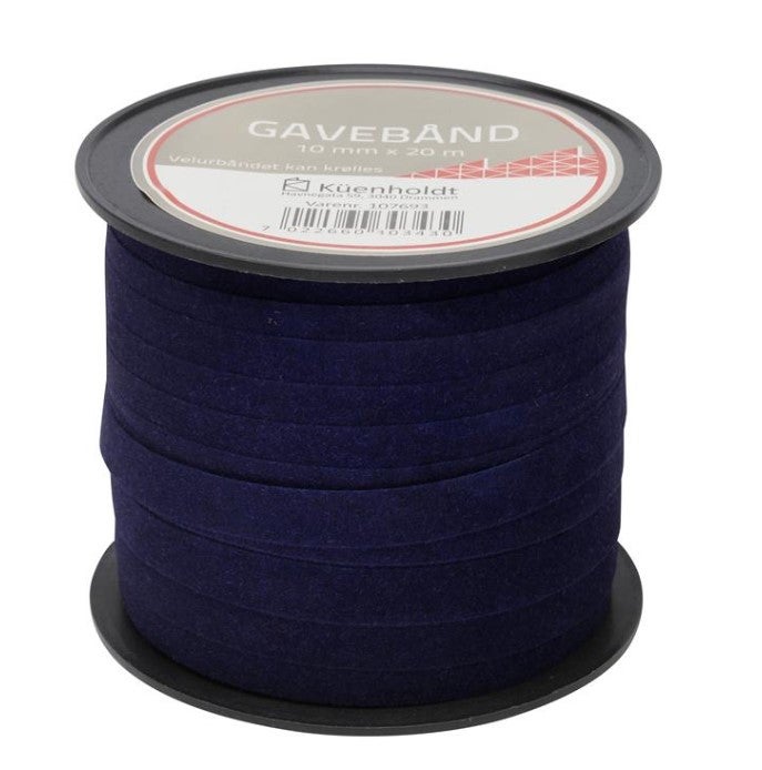 Gavebånd Velur  10mm X 20m Blå