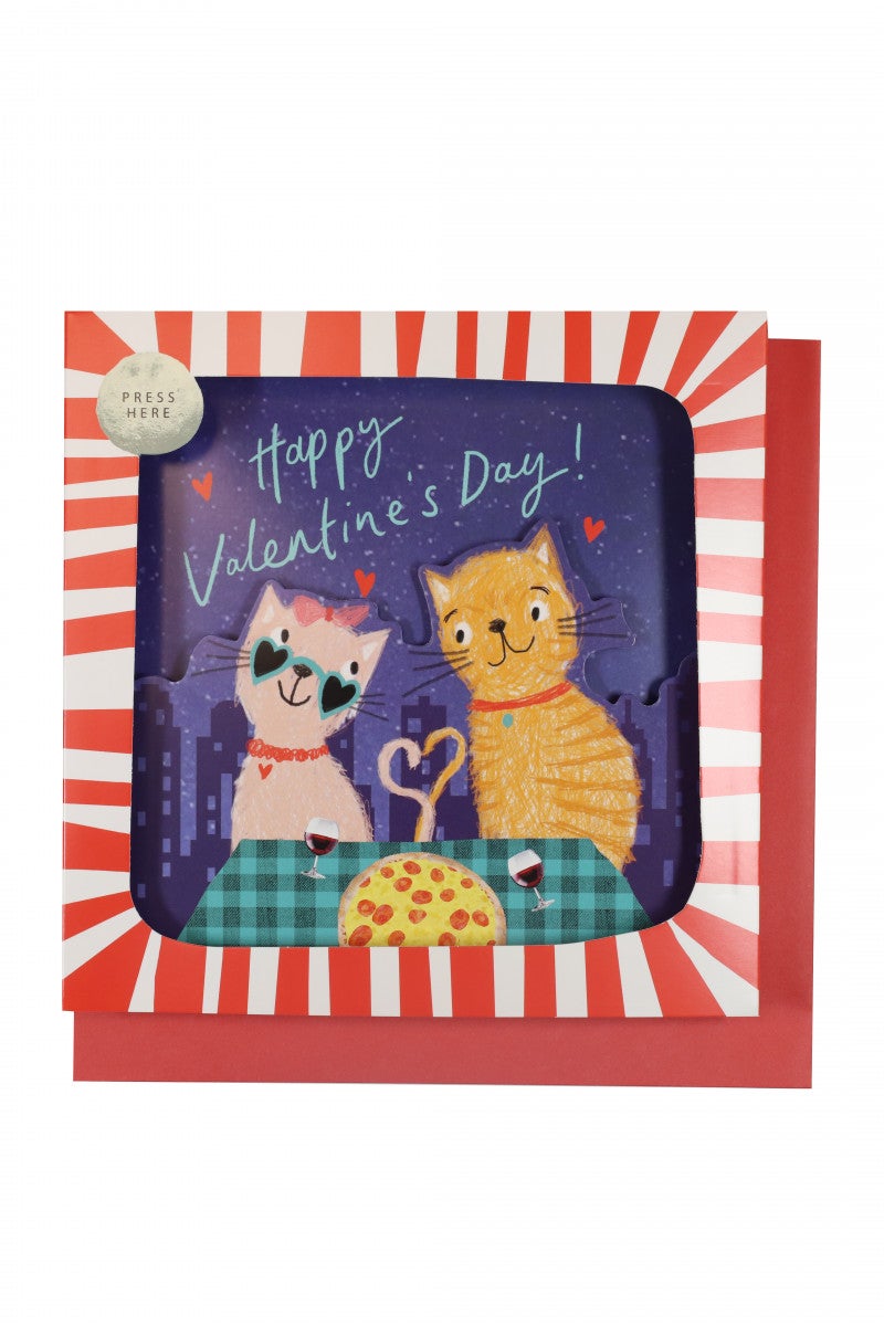 Lydkort Valentine Happy Val Day Cats