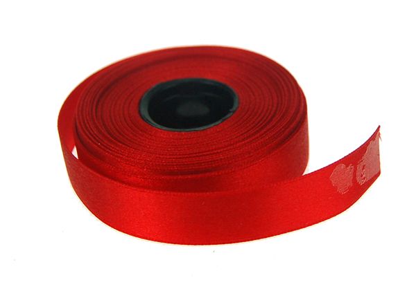 Silkebånd 10m x 15mm Rødt