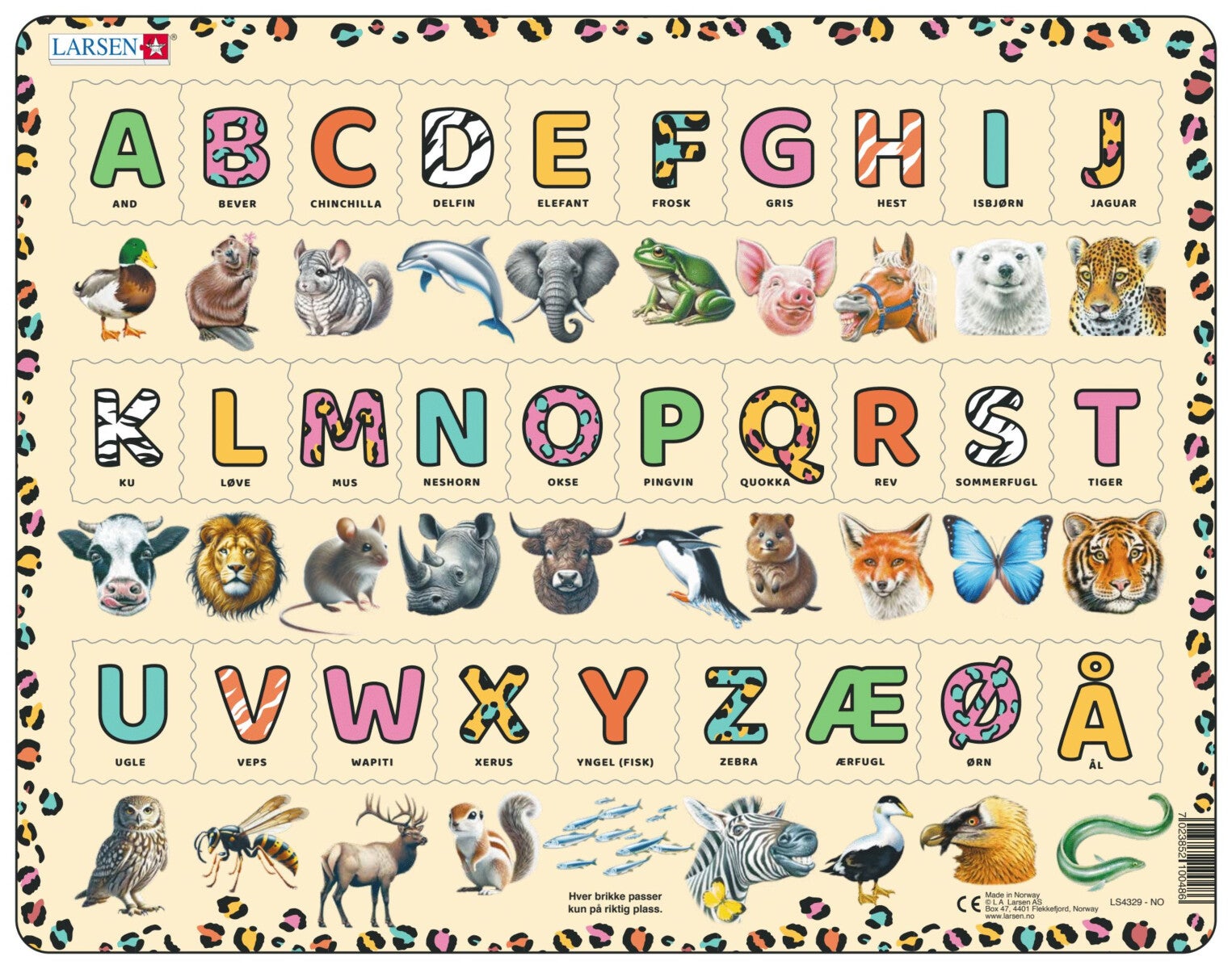 Platepusle Maxi Alfabet Med Dyr 29 Biter