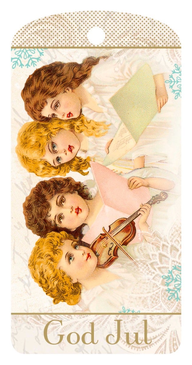 Julemerkelapper engler m/gullfolie