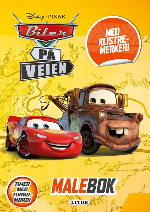 Malebok biler med klistremerker