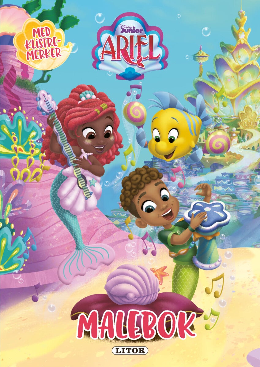 Malebok Prinsesser Ariel m/klistremerker