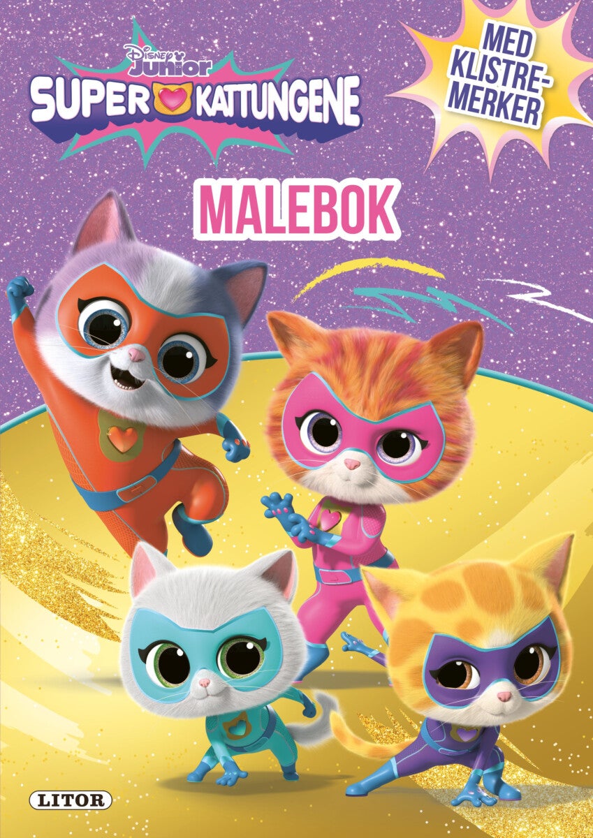 Malebok WD Superkattungene m/klistremerker