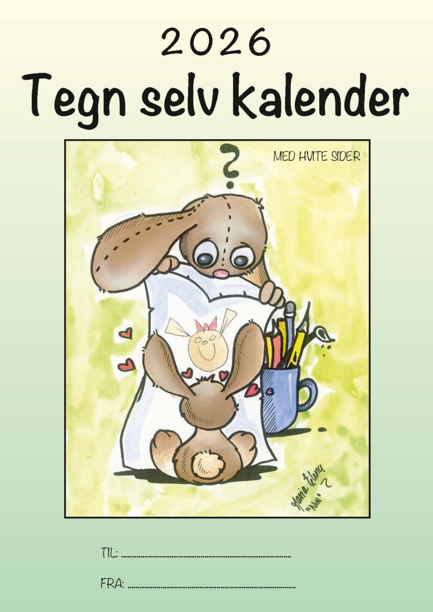 Kalender 2026 Tegn Selv Hvit 21X30Cm