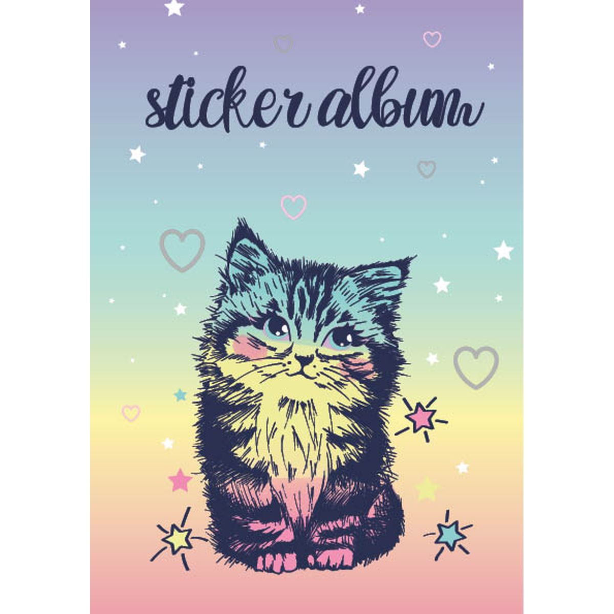 Bilde av Stickersalbum 14,5x21cm Katt