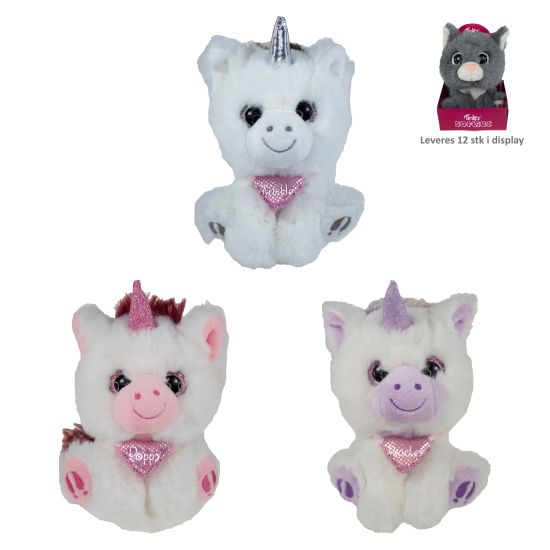 Unicorn m/navn 14cm Tinka Softies