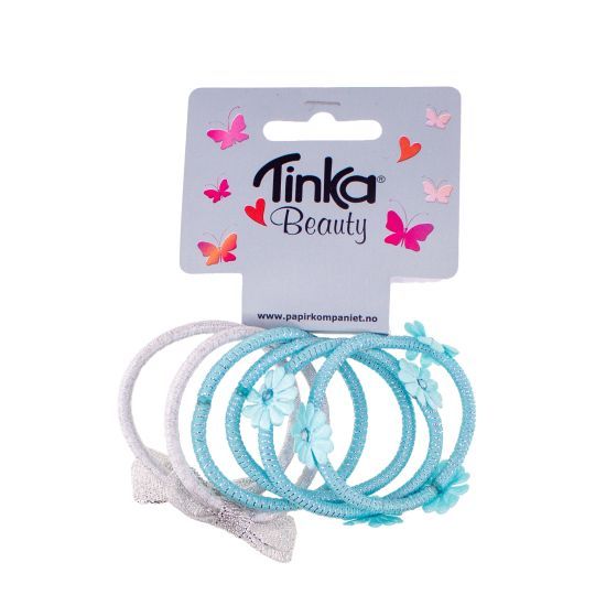 Hårstrikker Turkis/Sølv 6 Stk