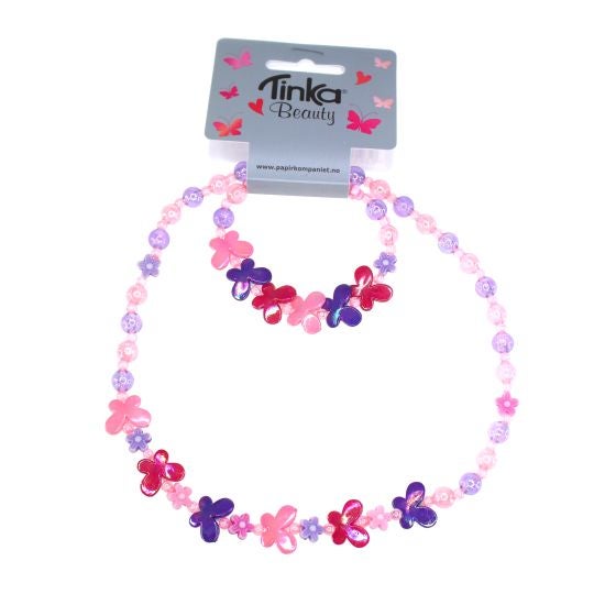 Halskjede m/Armbånd Sommerfugler