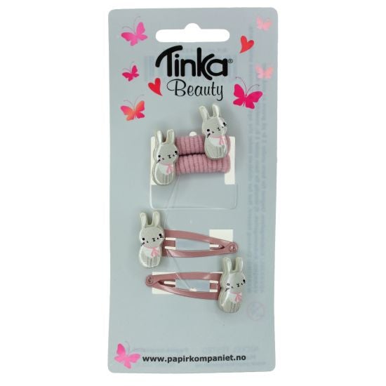 Hårstrikk/Clips Kanin 4 Stk.