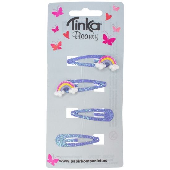 Hårclips Regnbue 4Stk