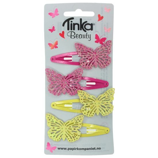 Hårklips Med Sommerfugler 4 Stk