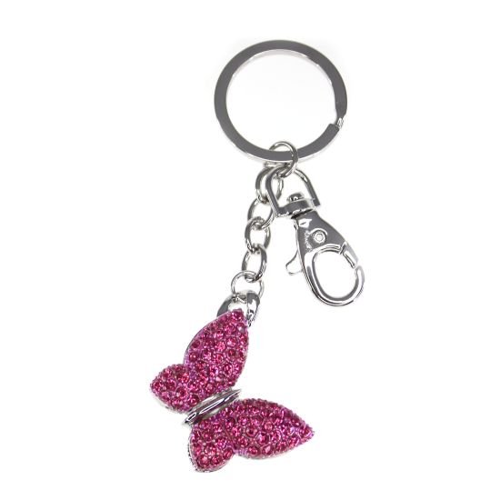 N.Ring/Bag Charm Sommerfugl Rosa